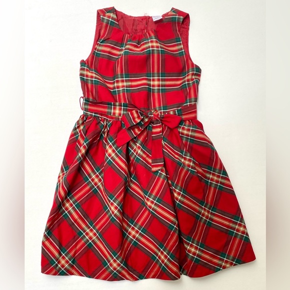 Carter's Other - Carter's Girl’s Red/Green Plaid Bow-Waist Holiday Dress 6/6X